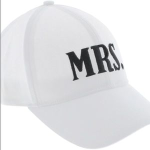 “Mrs.” White Baseball Cap Embroidered Bride